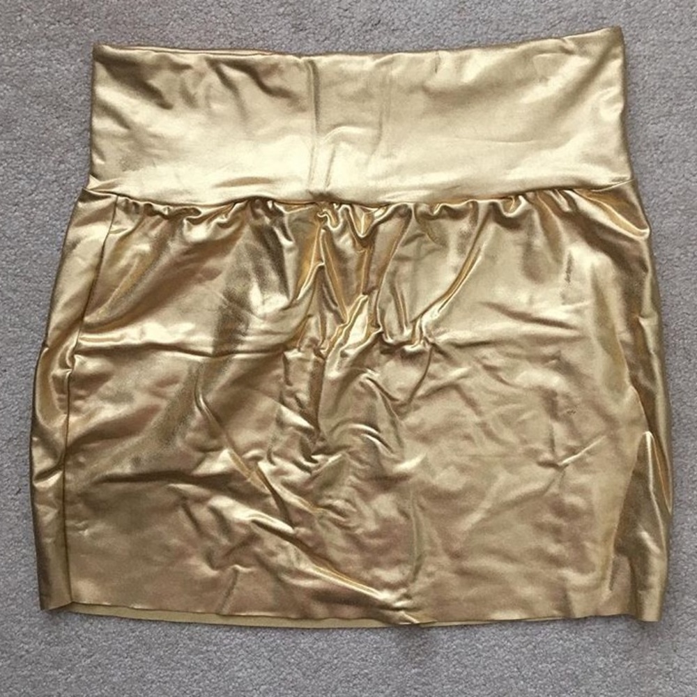American Apparel tight gold skirt